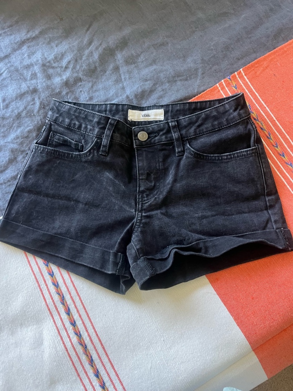 Vans Black Rolled Hem Women’s Jean Shorts